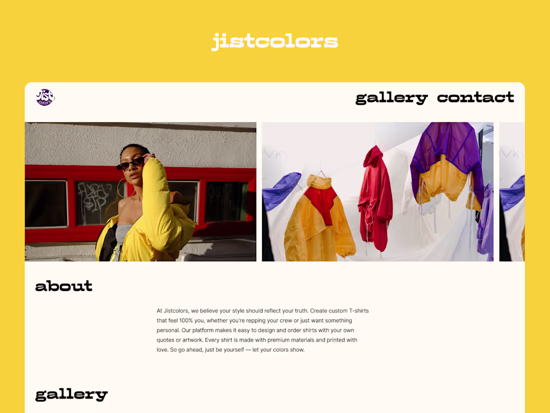 Cover image for JistColors Custom Tee Brand Website Design