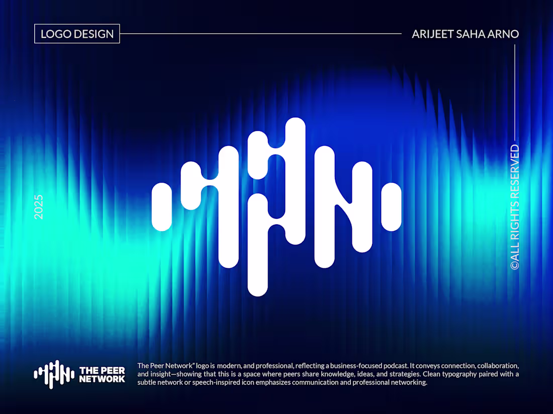 Cover image for Letter 'T' + 'P' + 'N' - Soundwave Logo for a Business Podca...