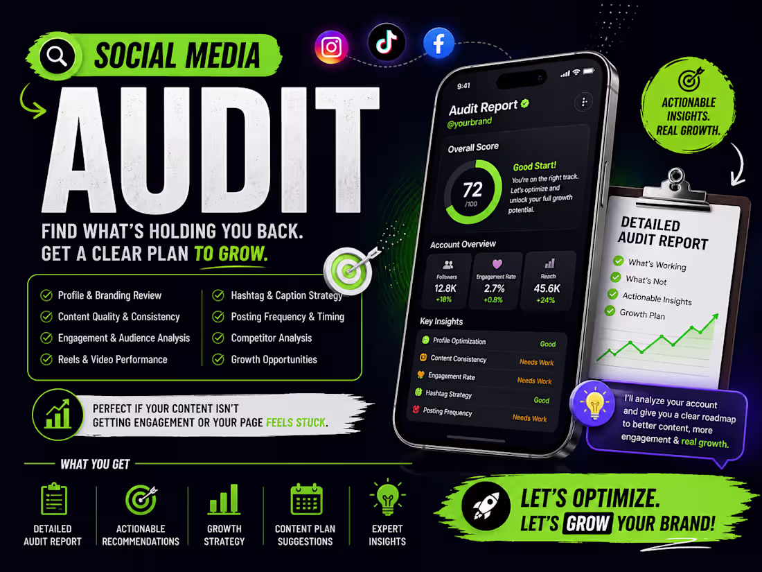 Cover image for Social Media Audit & Profile Optimization for Growth