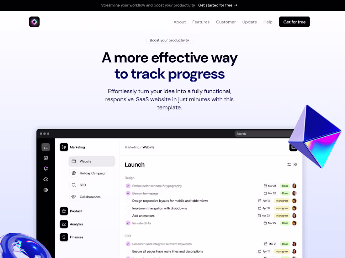 Cover image for Saas Landing Page