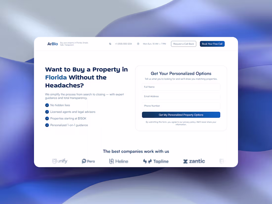 Cover image for Arblo – High-Converting Real Estate Website