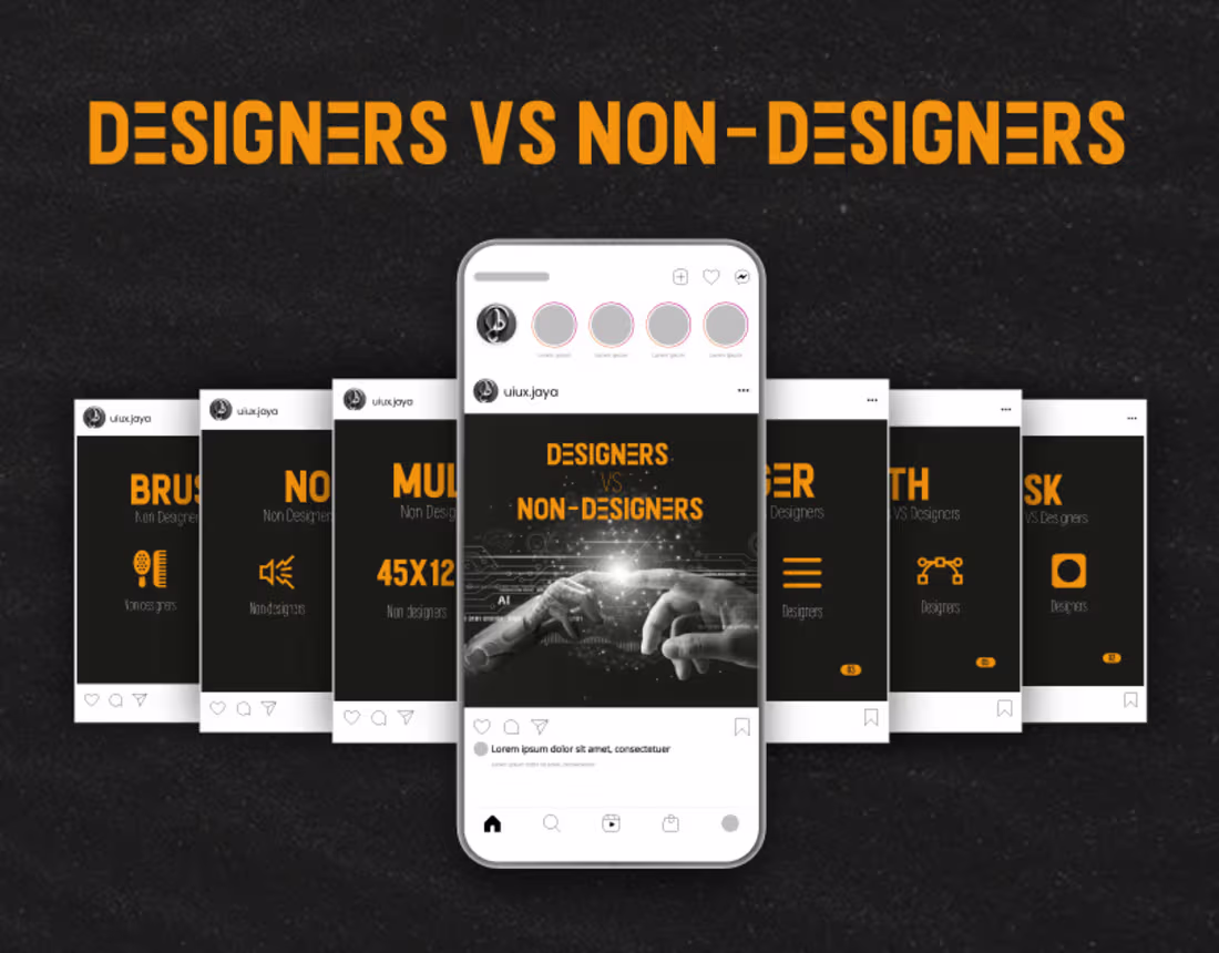 Cover image for Carousel, Designers Vs Non-Designers on Behance