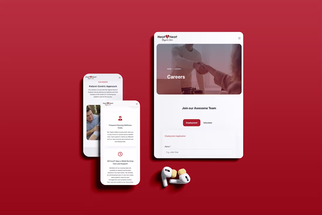 Cover image for Heart 2 Heart Hospice Care Website