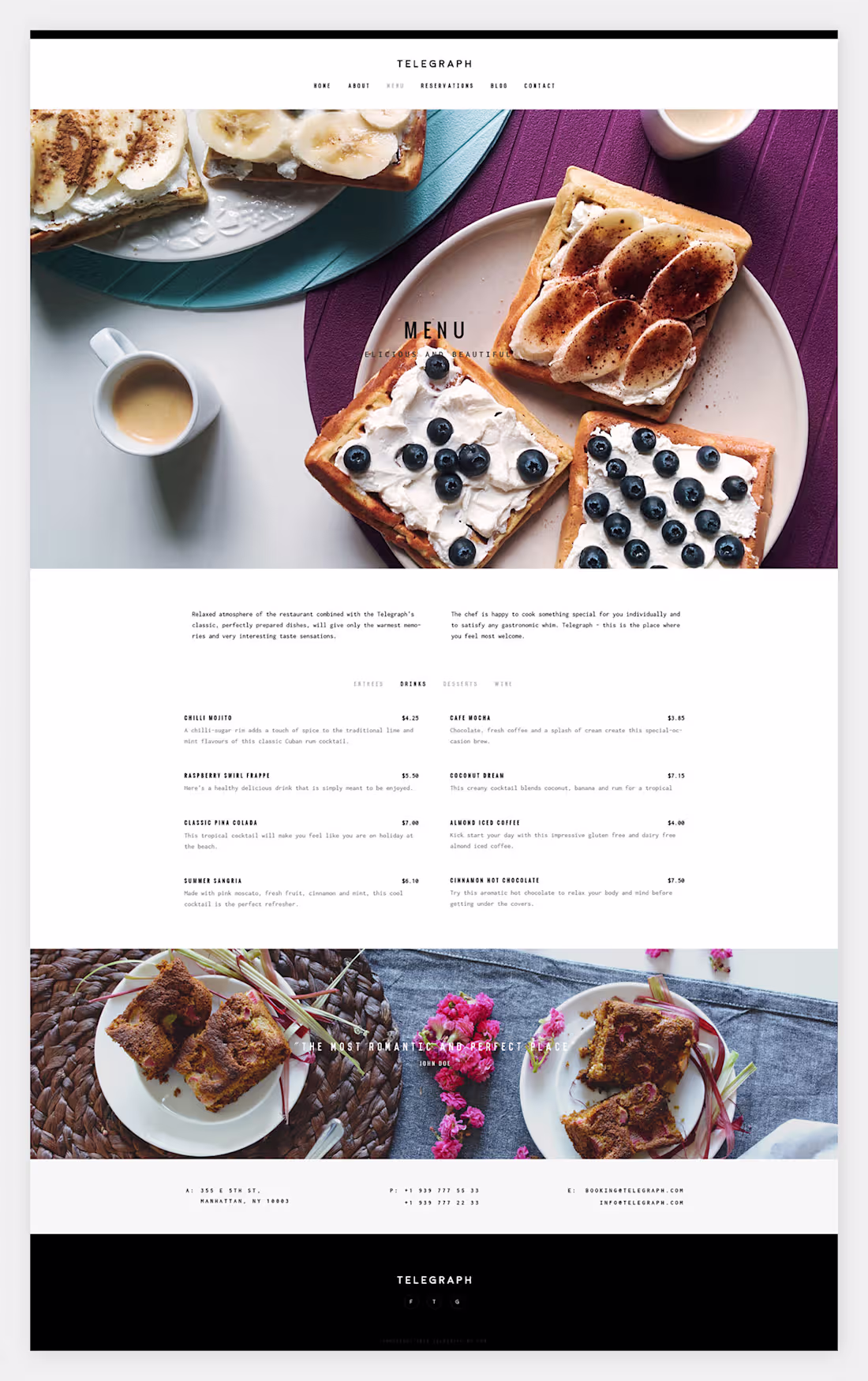Cover image for Telegraph – Minimal Restaurant Website