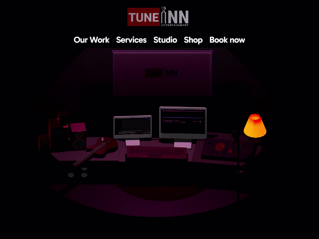 Cover image for 3D Landing Page for Tune Inn Studio