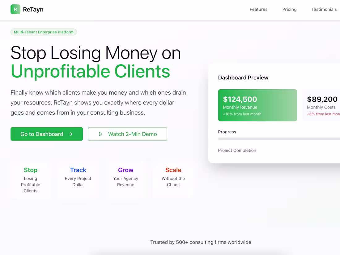 Cover image for  ReTayn - Multi-Tenant Consultant Management Platform