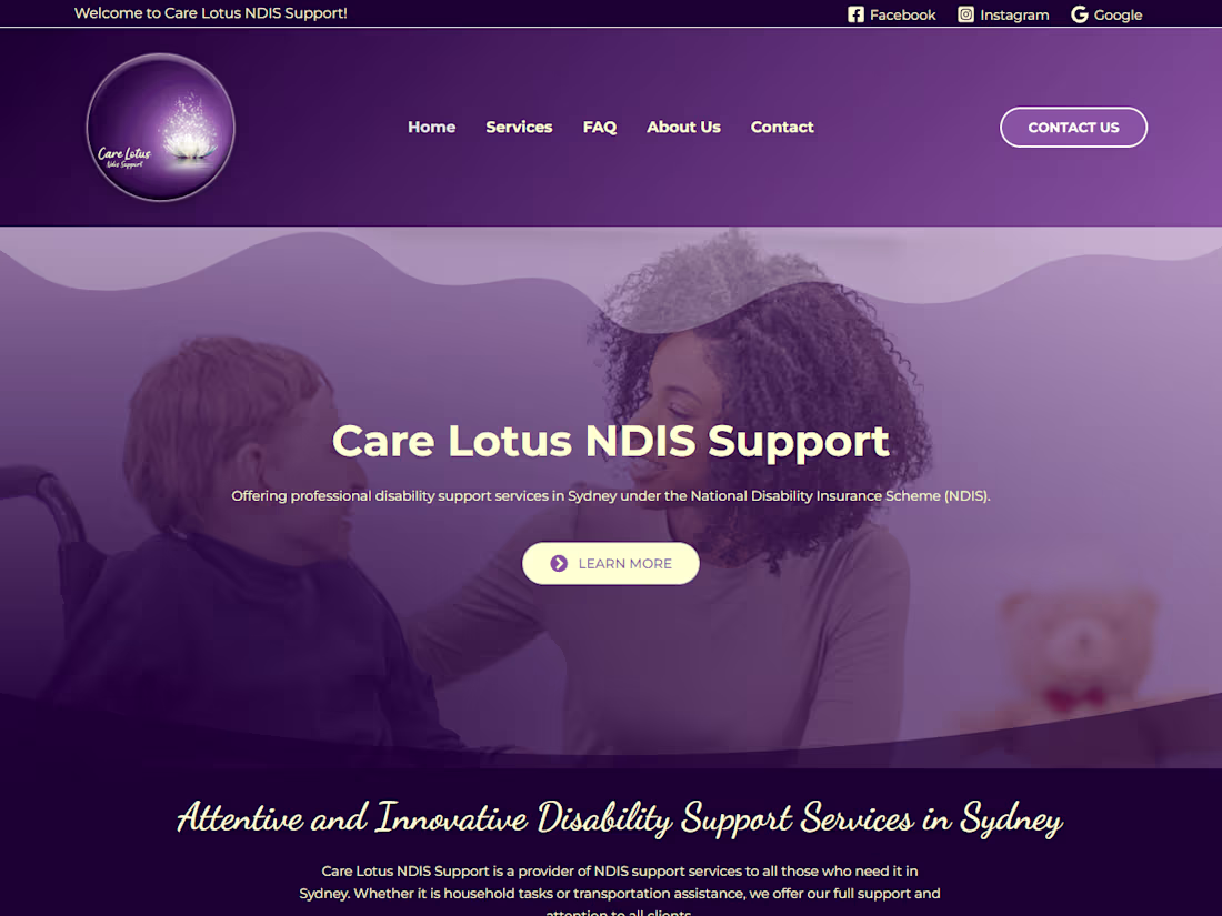 Cover image for Care Lotus NDIS Support