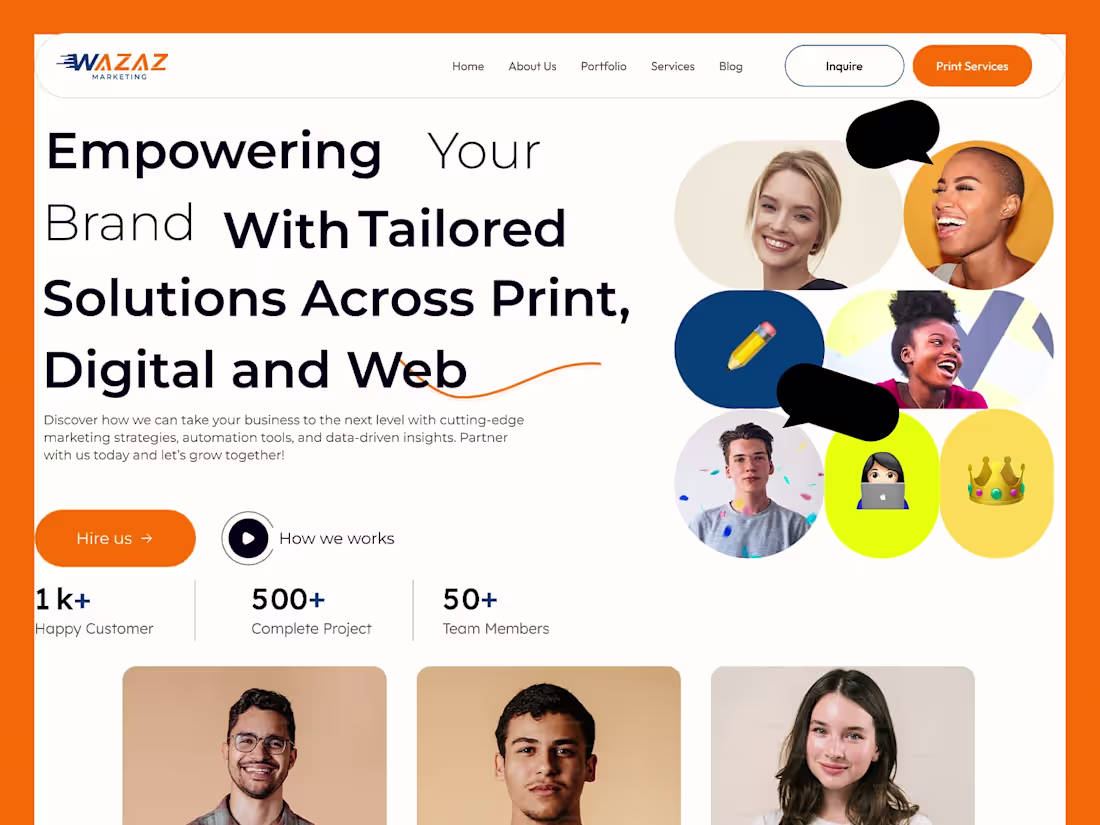 Cover image for Modern Marketing Agency Website – Bold & Responsive Design