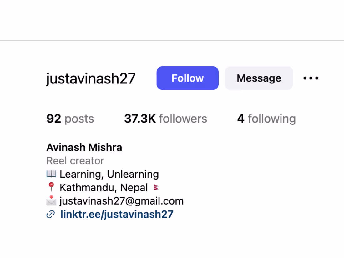 Cover image for Personal Instagram Creator Account