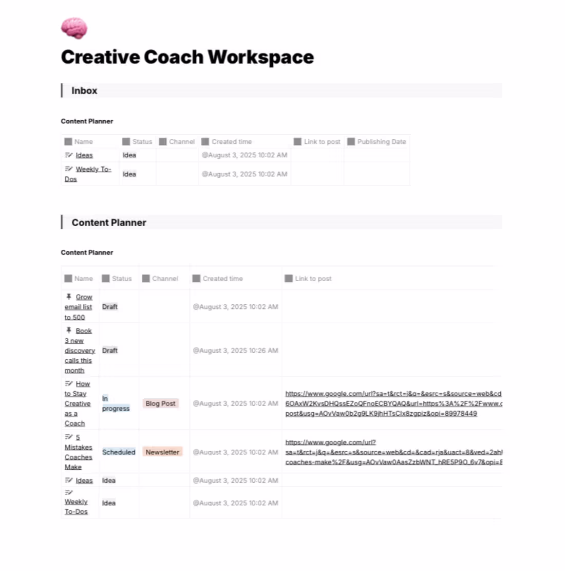 Cover image for Creative Coach Workspace