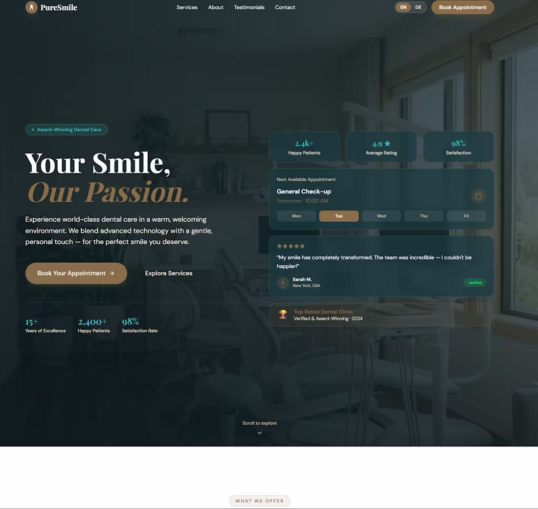 Cover image for Dental Clinic Website — Demo