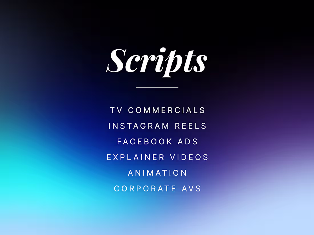 Cover image for Captivating scripts for Social Media, Explainer Videos & TV Ads
