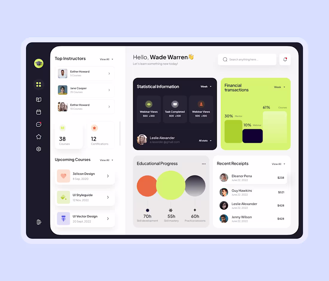 Cover image for Education Dashboard UI Design | LMS & SaaS