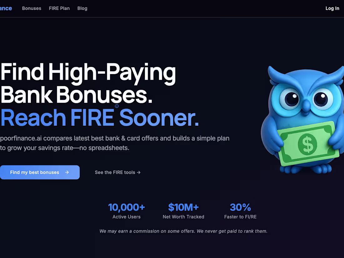 Cover image for Currently working on https://poorfinance.ai
