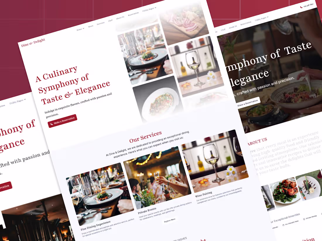 Cover image for Dine Delight - Webflow HTML website template