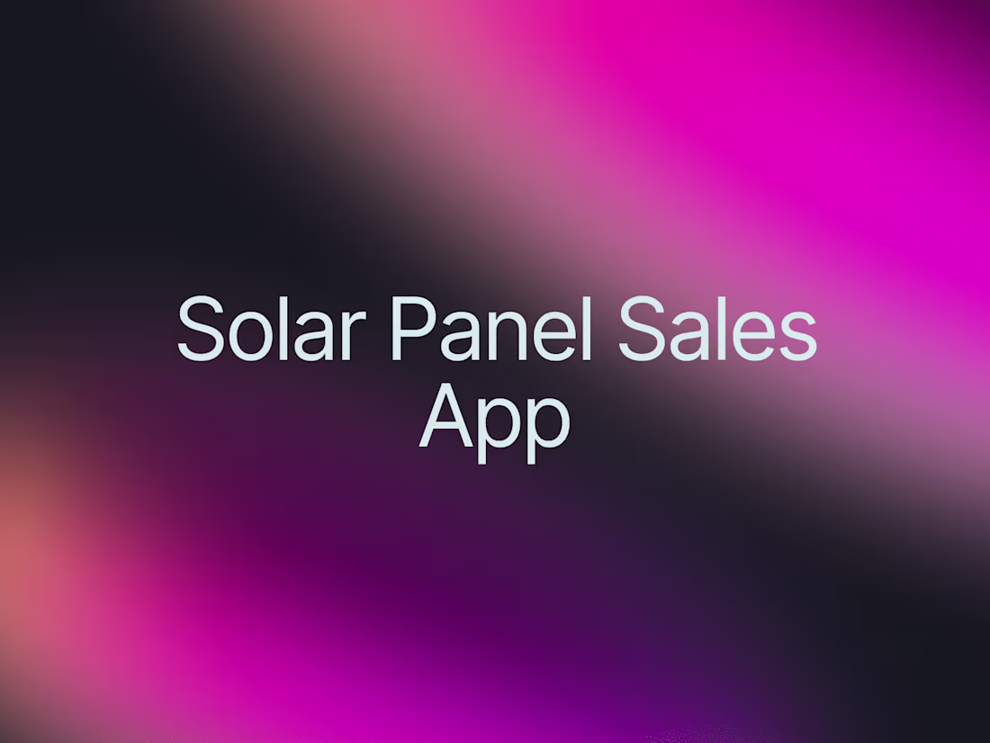 Cover image for Solar Panel Sales App