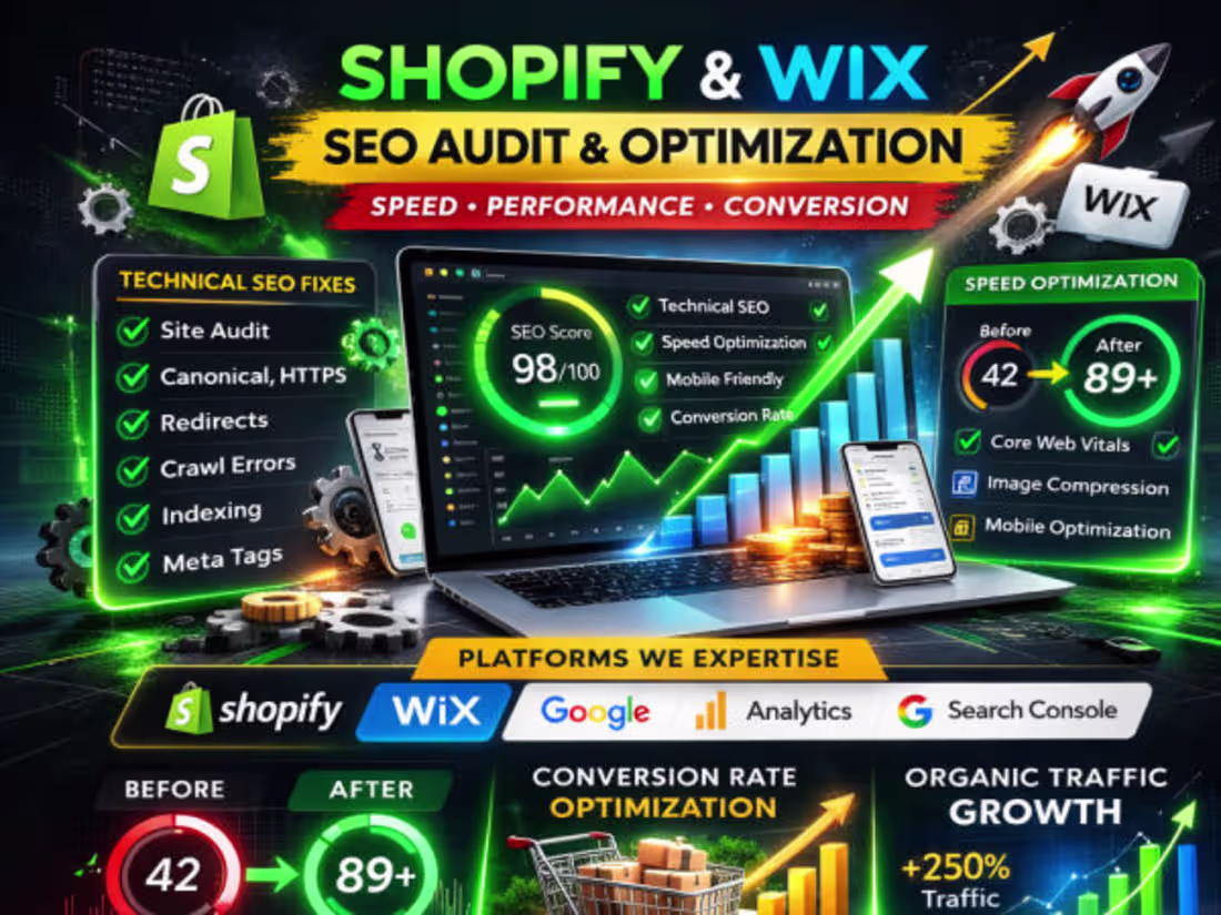 Cover image for Shopify SEO Expert | Speed Optimization, CRO & Store Audit