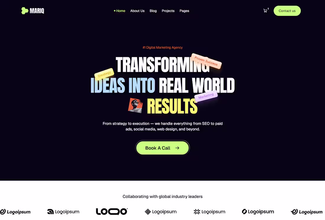 Cover image for Mariq - Marketing Agency Framer Template