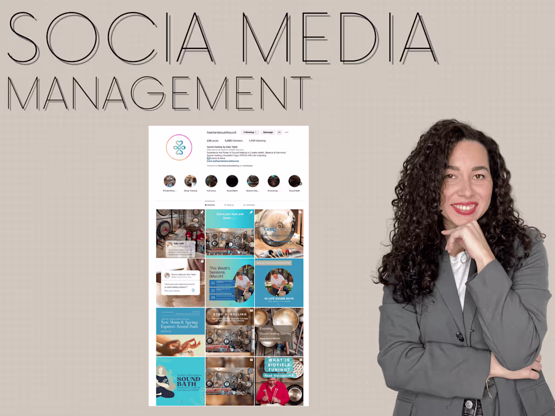Cover image for Social Media Management - Sound Healing by Sally Tabib 