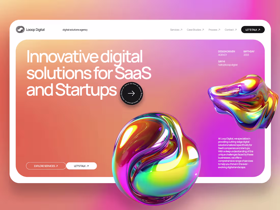 Cover image for Landing Page for Digital Agency | SaaS, Startups 📿