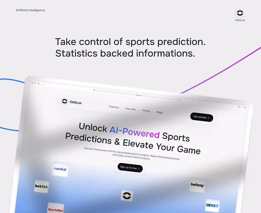 Cover image for Odd.ai - Sport Prediction Artificial Intelligence :: Behance