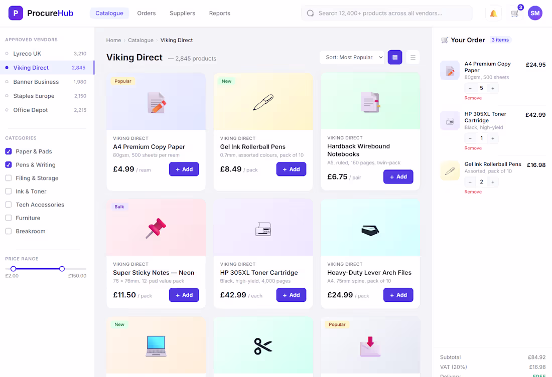 Cover image for Ordering platform for a nationwide