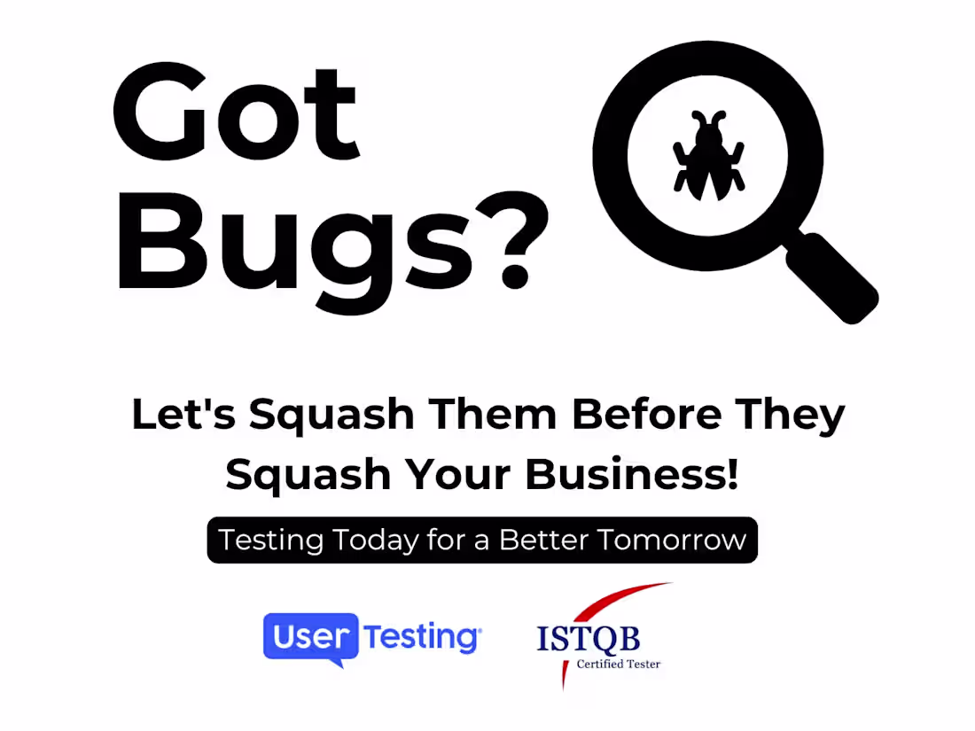 Cover image for QA Testing User Testing for Website Software & Mobile App