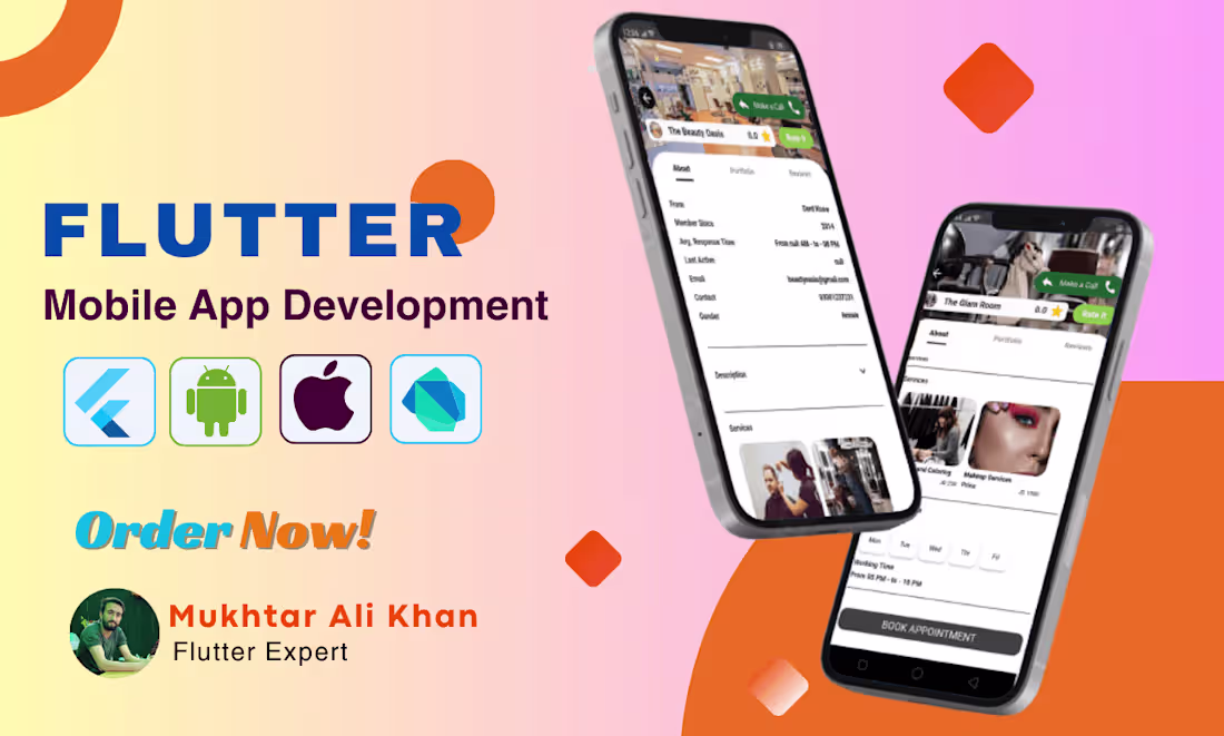 Cover image for I will develop mobile apps for android and ios using flutter 