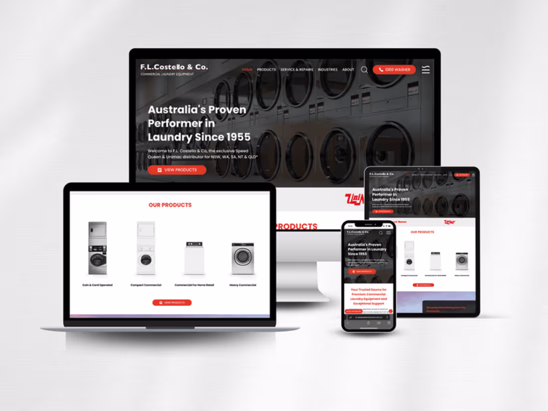 Cover image for E-commerce Website Design for Laudnry Equipment