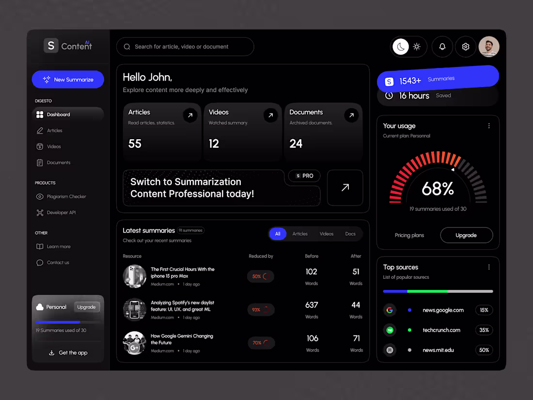 Cover image for AI Summarization Dashboard