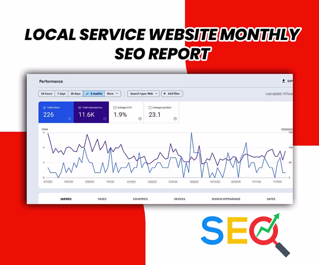 Cover image for Local Service Website Monthly SEO Report