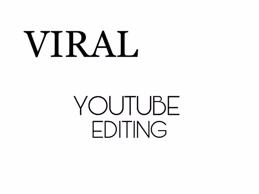 Cover image for YouTube Video Editing