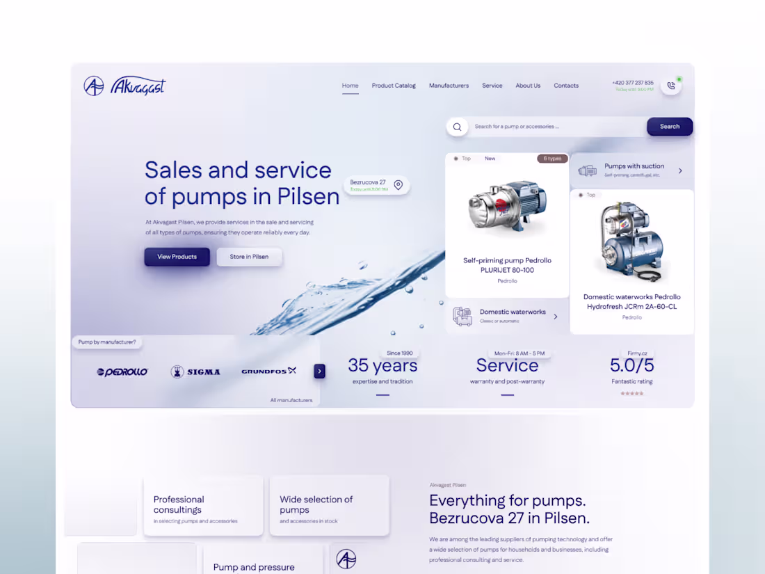 Cover image for Corporate Web Design and Product Catalog for a Pump Specialist