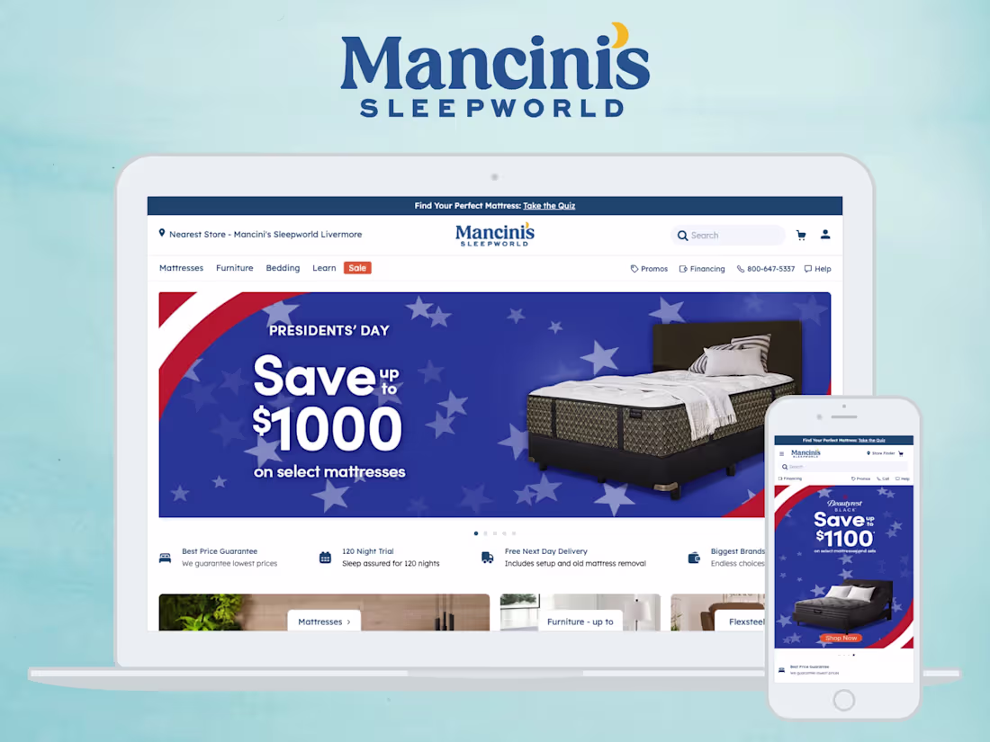 Cover image for Mancini’s Sleepworld Salesforce eCommerce UX Design