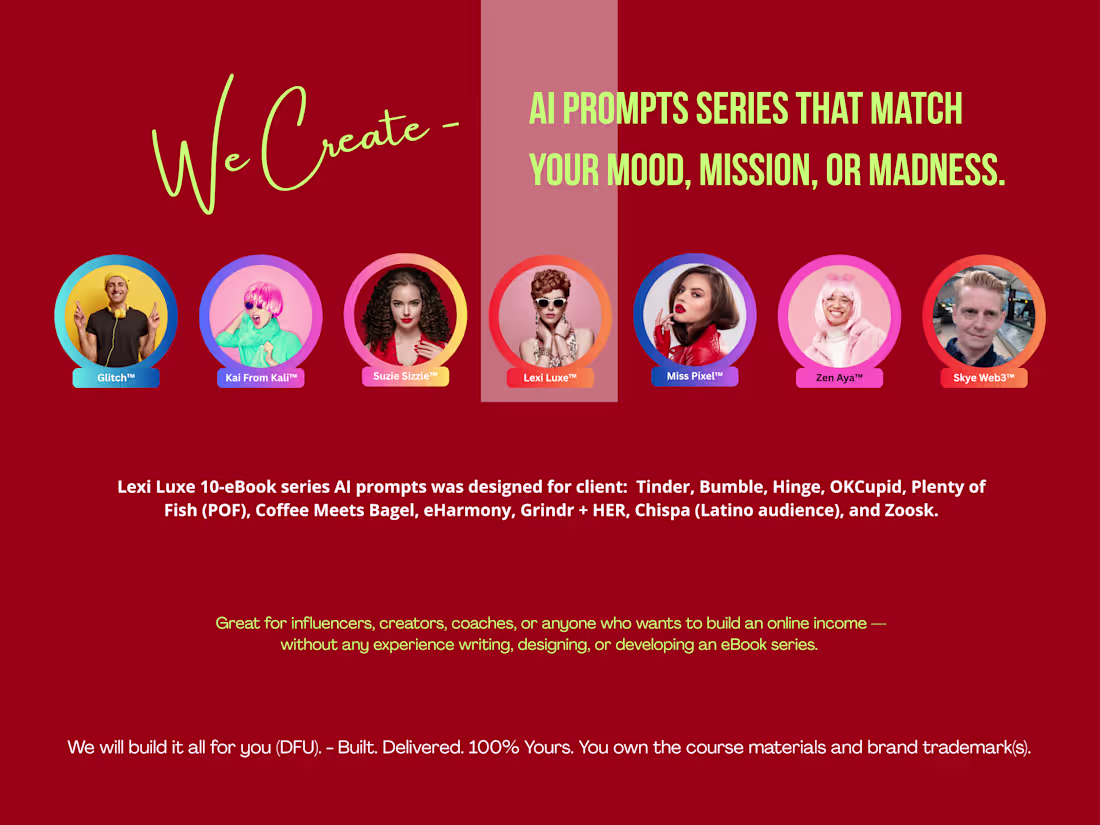 Cover image for Lexi Luxe™ DFU Dating App AI Promptbook Series (10 Volumes)