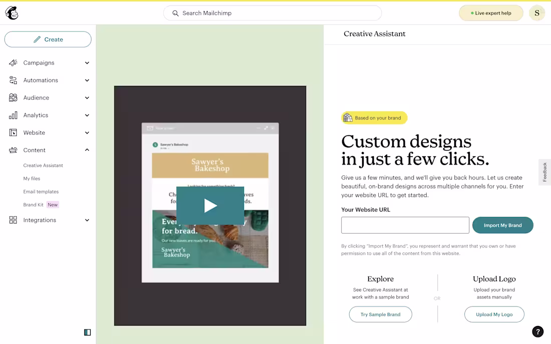 Cover image for MailChimp Creative Assistant - Sample Brands