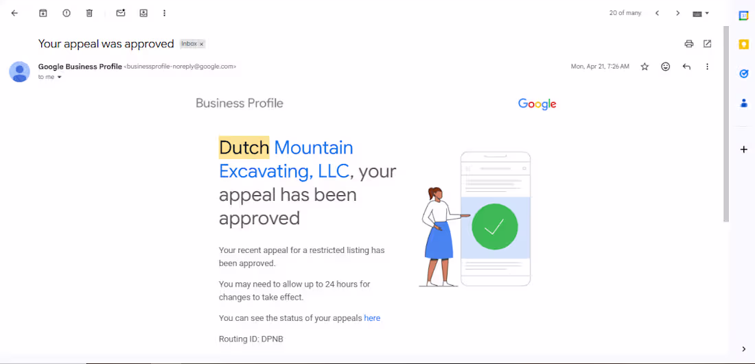 Cover image for GMB Reinstatement for Dutch Mountain Excavating