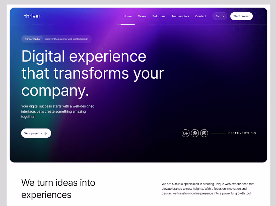 Cover image for Thriver Studio: Framer Design and Development