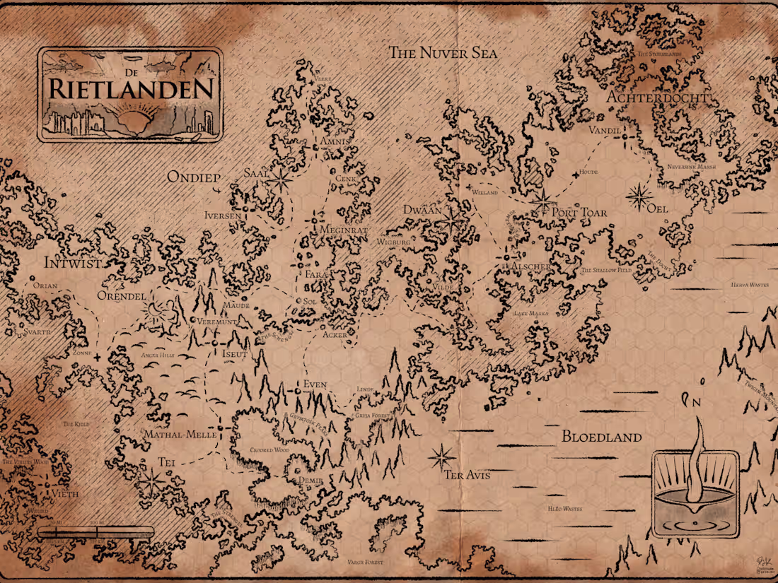 Cover image for RPG Map (Continent) — The Rushlands