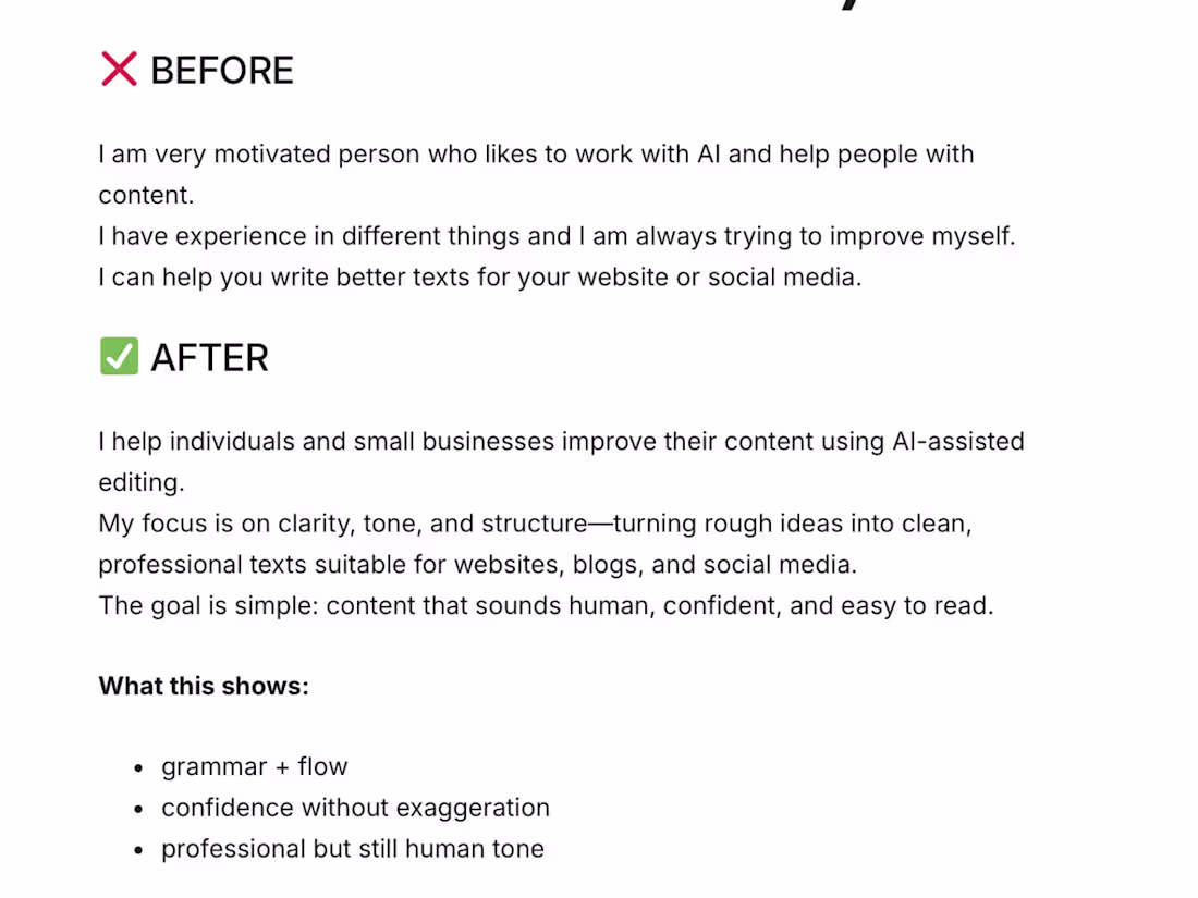 Cover image for AI Text Editing ( Clarity & Professional Tone )