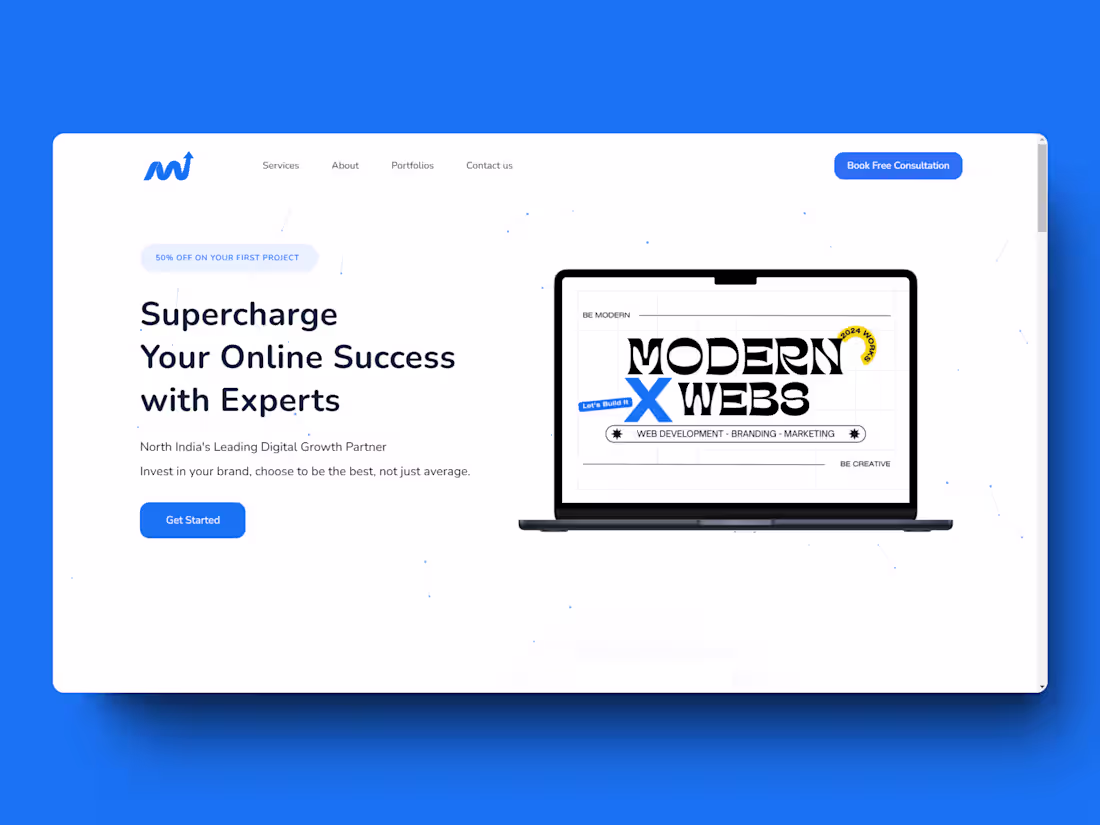 Cover image for My Agency Website - Modern X Webs | Sleek and Minimalist Design