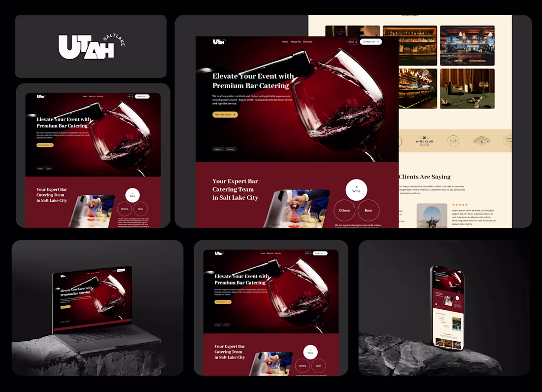 Cover image for Utah Bar Catering Premium Event Website Design