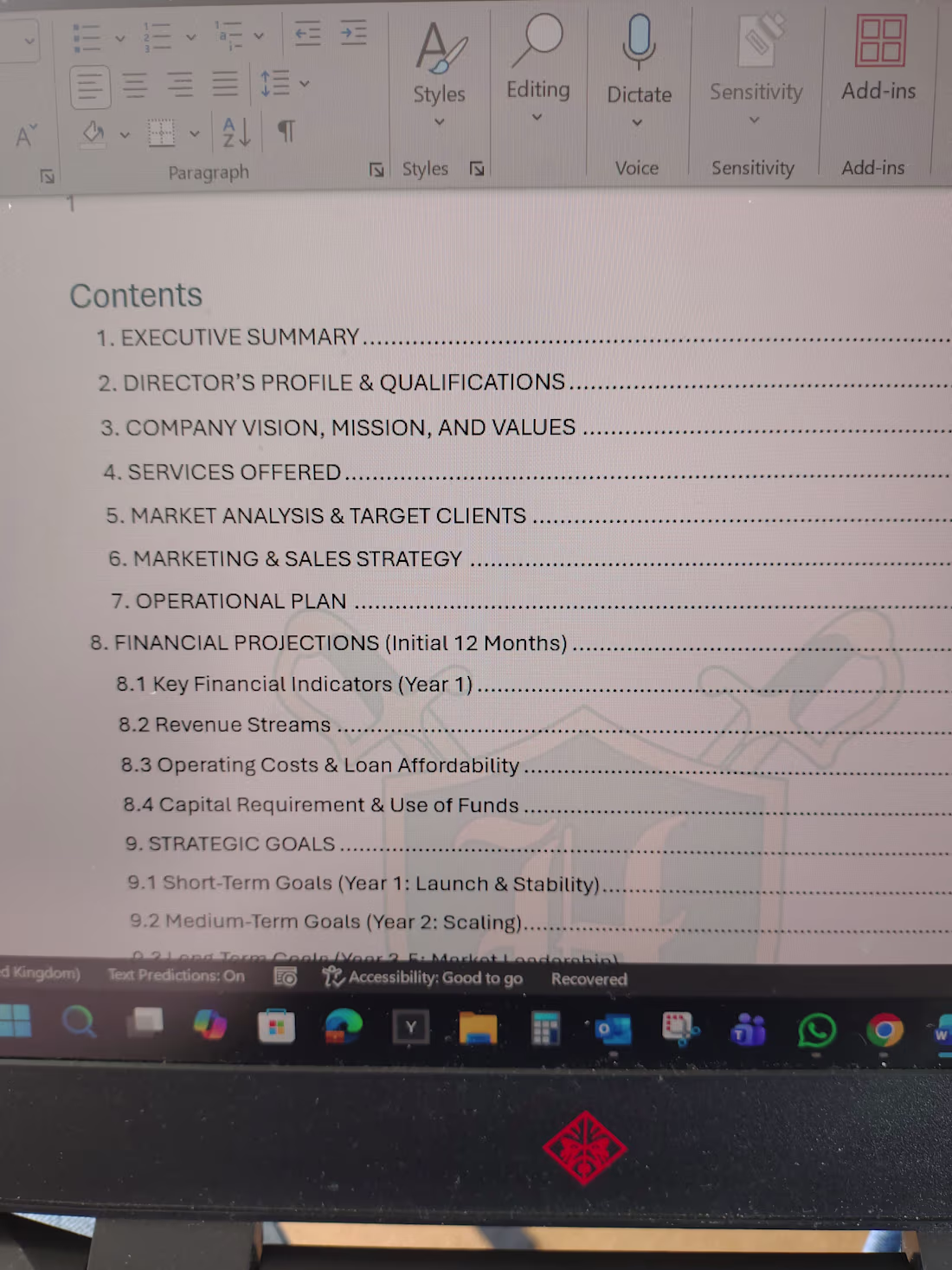 Cover image for Business plan writing 