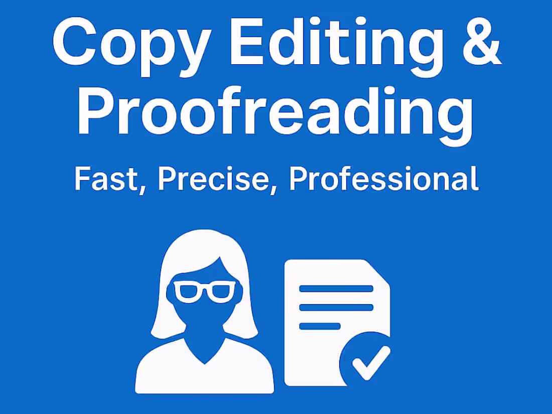 Cover image for Copy Editing & Proofreading (Fast, Precise, Professional)