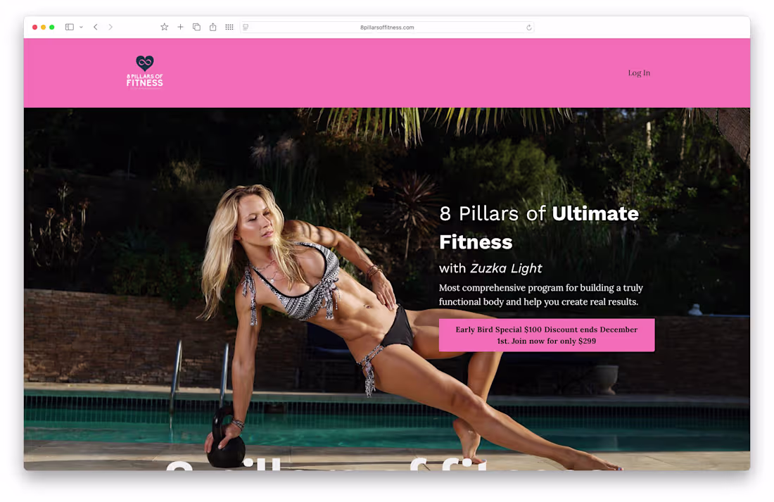 Cover image for Kajabi Website redesign for 8 Pillars of Fitness