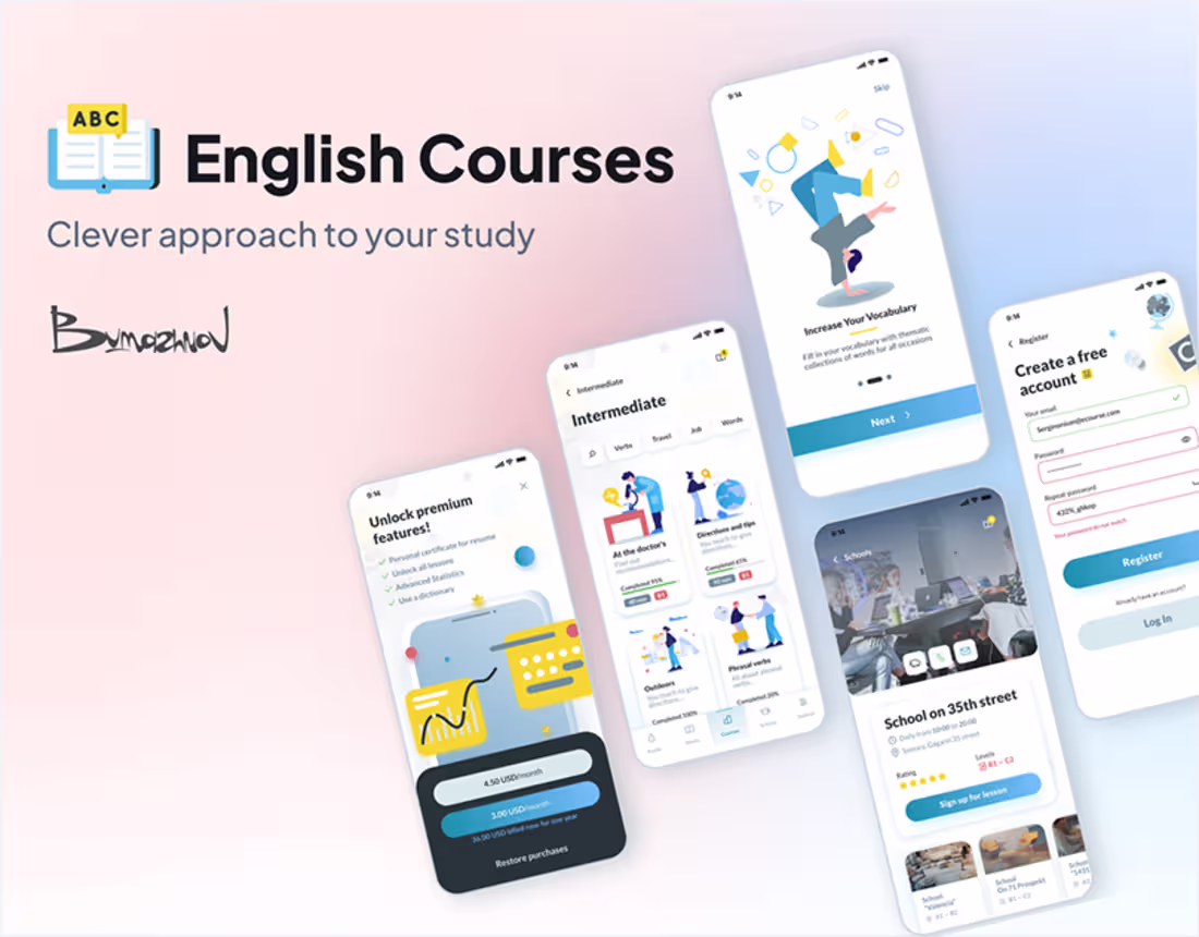 Cover image for UI/UX Mastery: English Learning Redefined