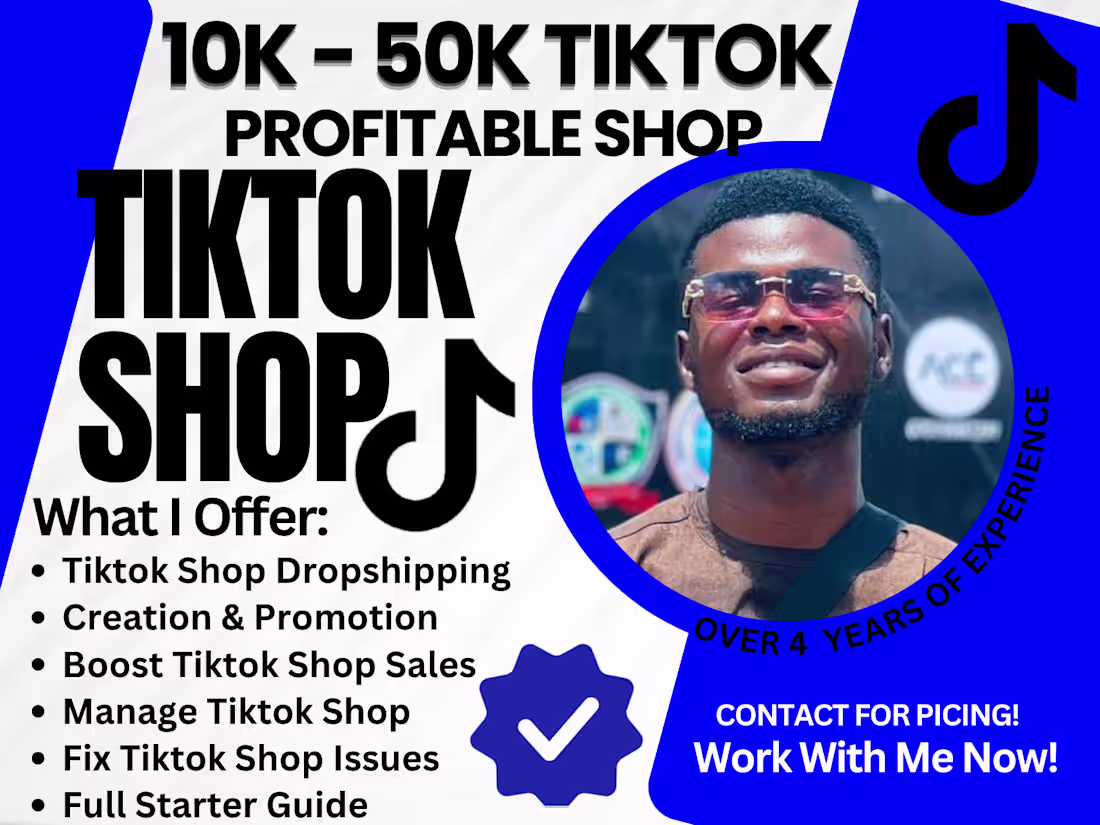 Cover image for tik tok shop setup manager, tiktok dropshipping, tiktok shop ads