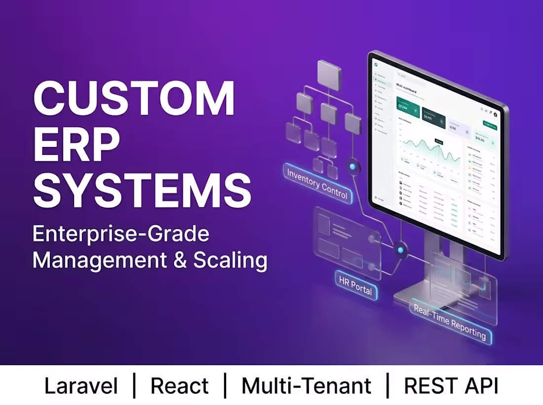 Cover image for Custom ERP and Management System, Laravel React