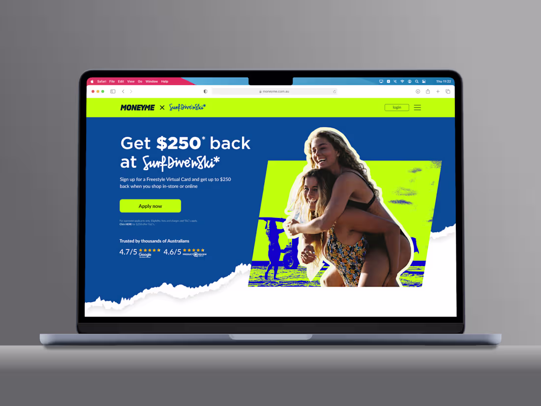 Cover image for MONEYME x Surf Dive ‘n’ Ski Co-Branding Campaign