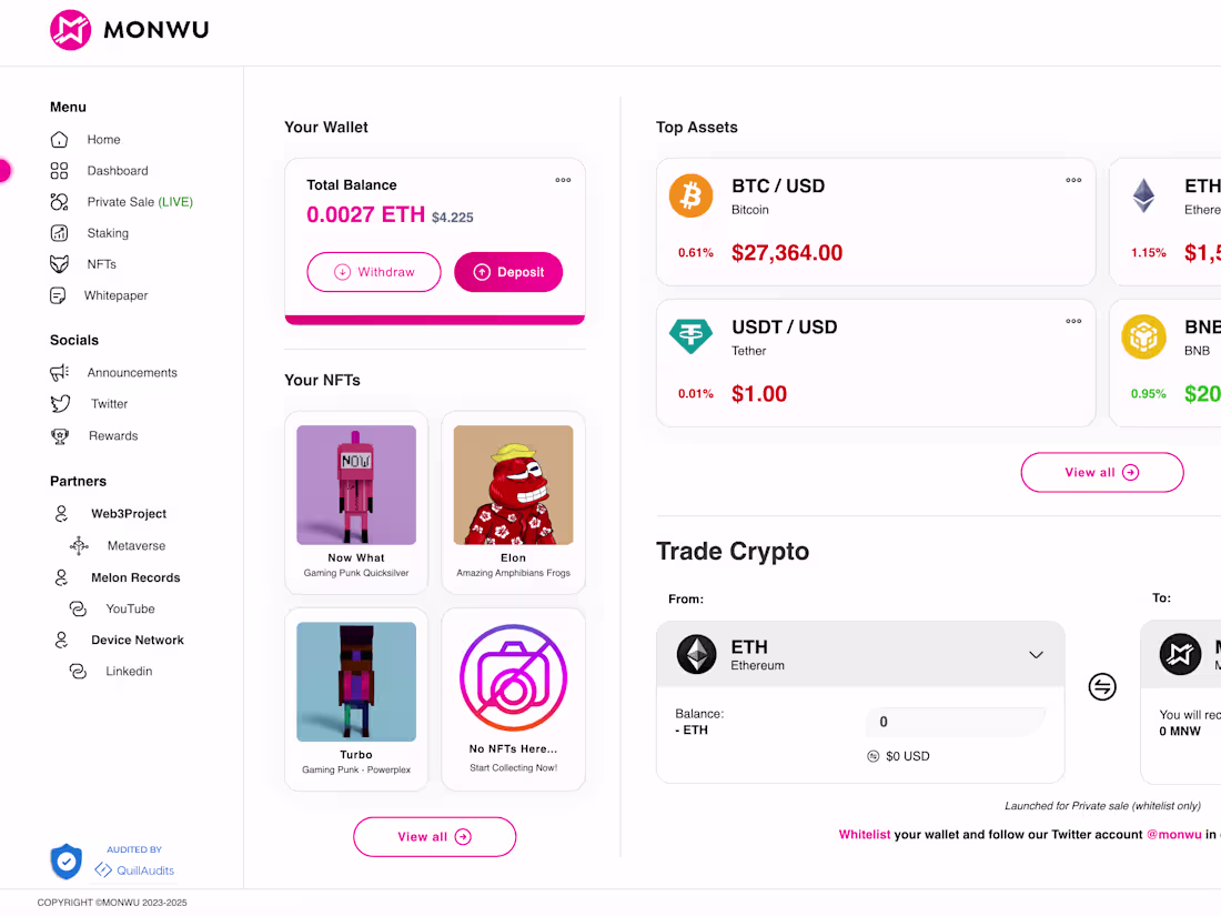 Cover image for MONWU - Utility & Rewards ERC-20 Token